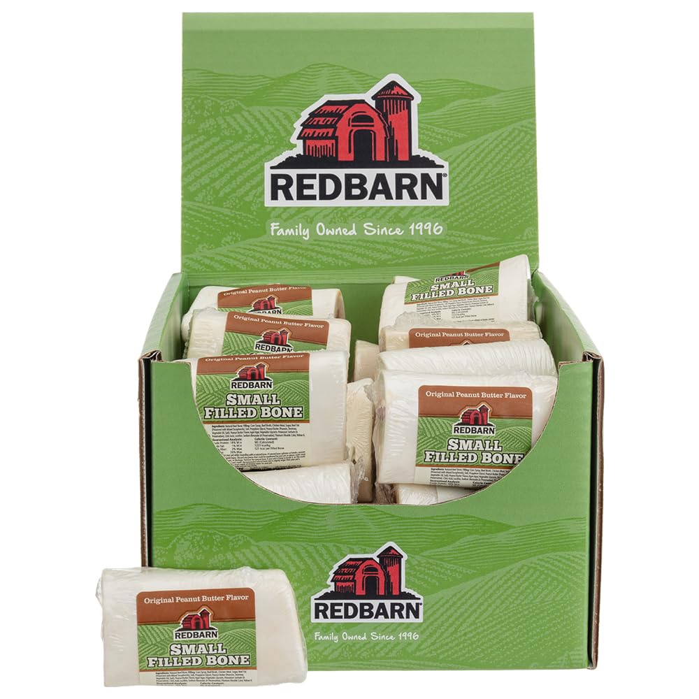 Redbarn hueso femur relleno de mantequilla de cacahuete para masticadores fuertes
