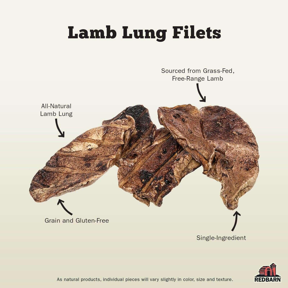 Redbarn Lamb Lung Filets trozos para entrenamiento, recompensa sabrosa.