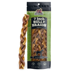Redbarn palitos bully trenzados 7pulgadas, sabor natural para perros activos.