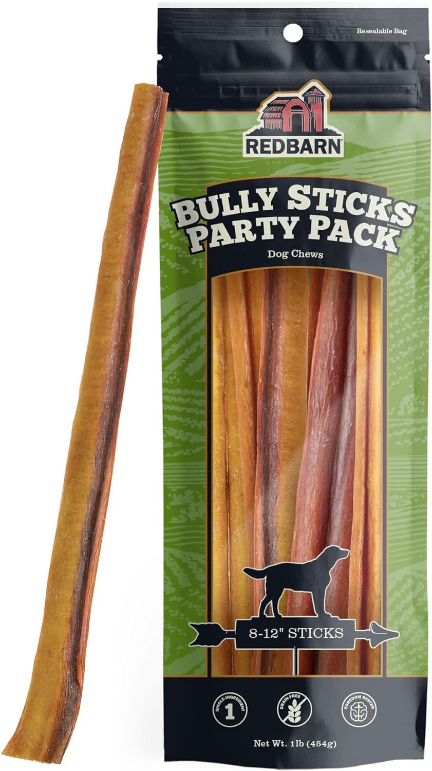 Redbarn palitos de carne 8-12 pulgadas para perros medianos y grandes, variedad atractiva.