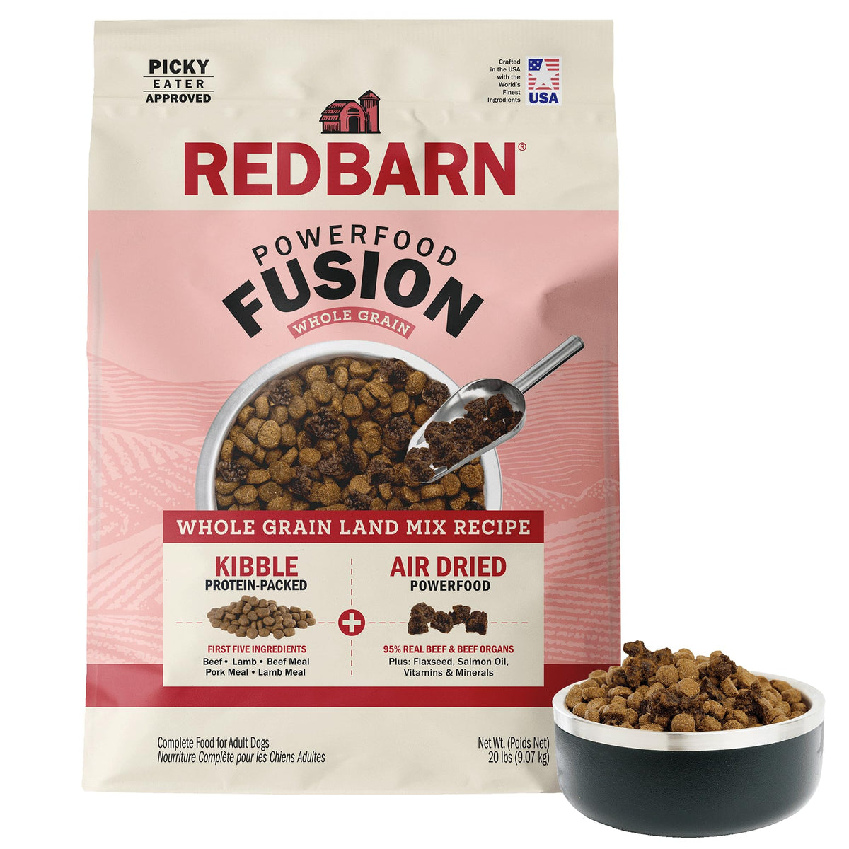 Redbarn Powerfood Fusion, bolsa de 20 libras para alimentación diaria.