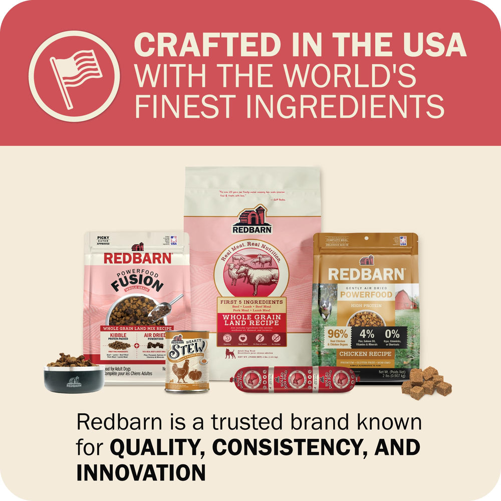 Redbarn Powerfood Fusion, dos alimentos en una bolsa para mayor conveniencia.