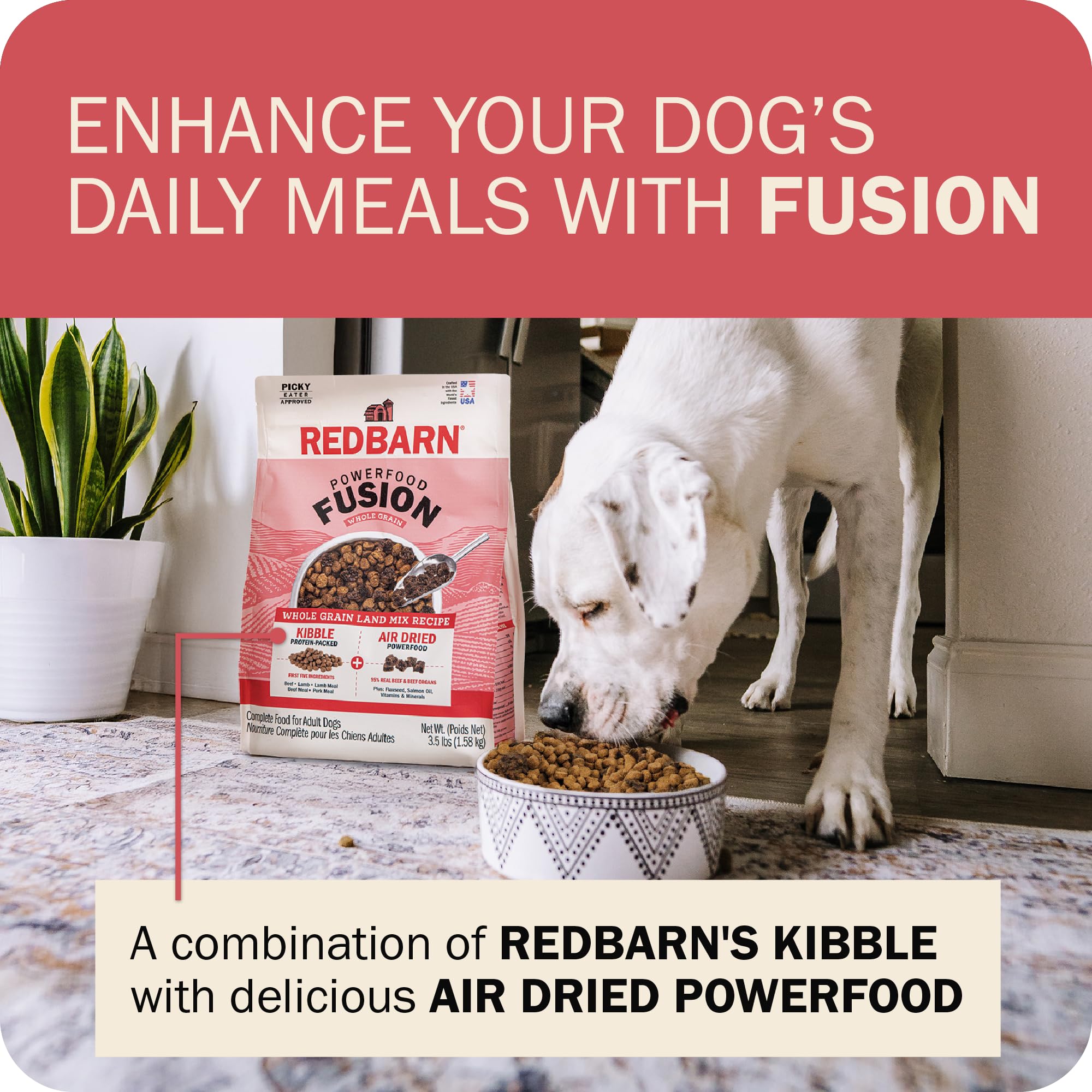 Redbarn Powerfood Fusion, producido en Estados Unidos con control de calidad.
