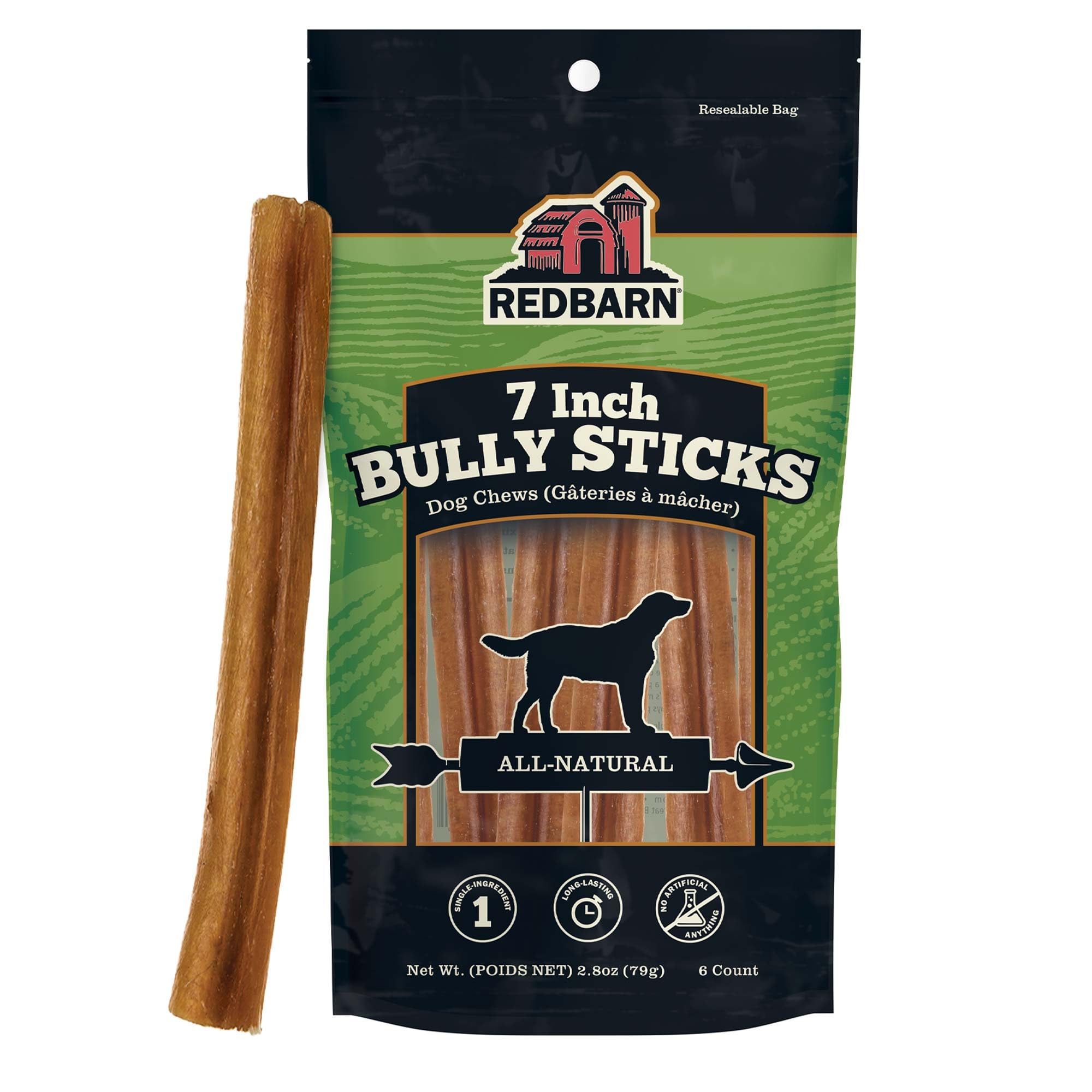 Redbarn palitos de res 7 pulgadas pack 6 ofrece masticacion duradera para perros de todos los tamaños