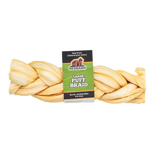 Redbarn Puff Braid guía una masticación suave para limpieza dental y entretenimiento