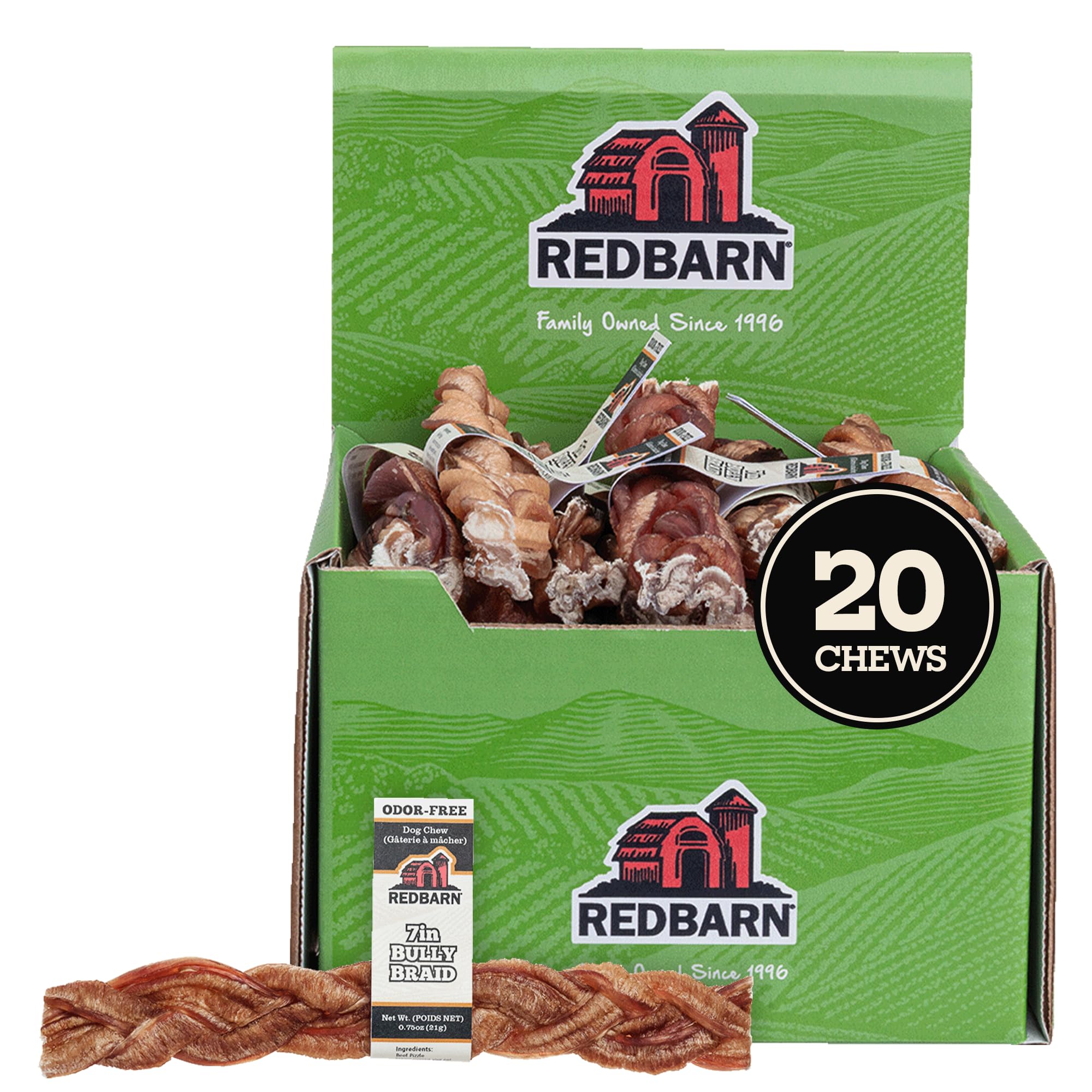 Redbarn sin olor, palitos masticables de res de 7 pulgadas para perros.