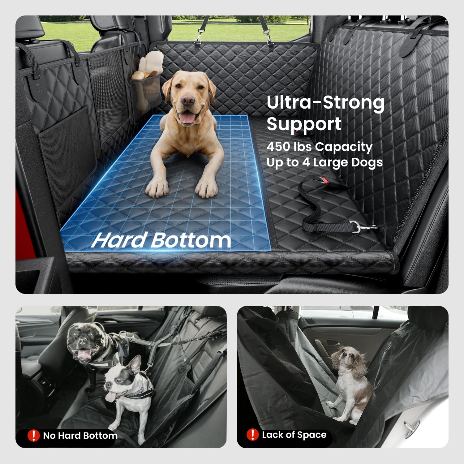 REEVAA hamaca para perros en coche, impermeable y fácil de limpiar.