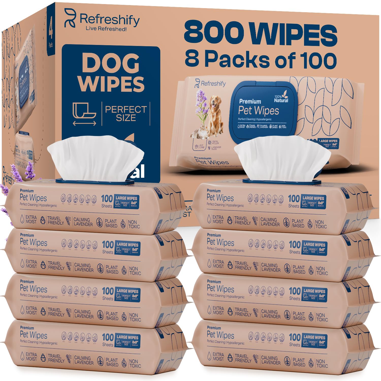 REFRESHIFY toallitas perros-patas: limpieza rápida tras paseos y reducción de olores.