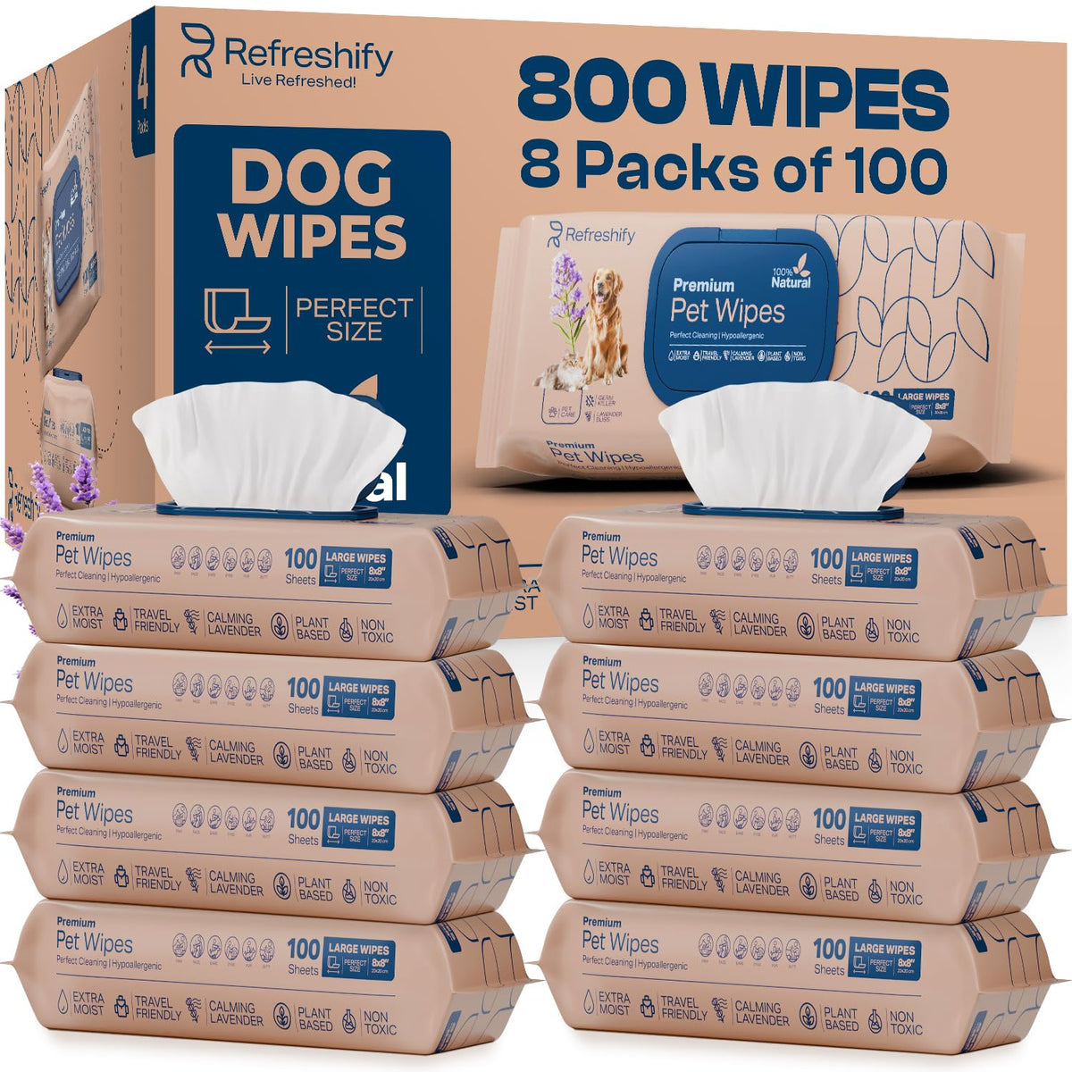 REFRESHIFY toallitas perros-patas: limpieza rápida tras paseos y reducción de olores.