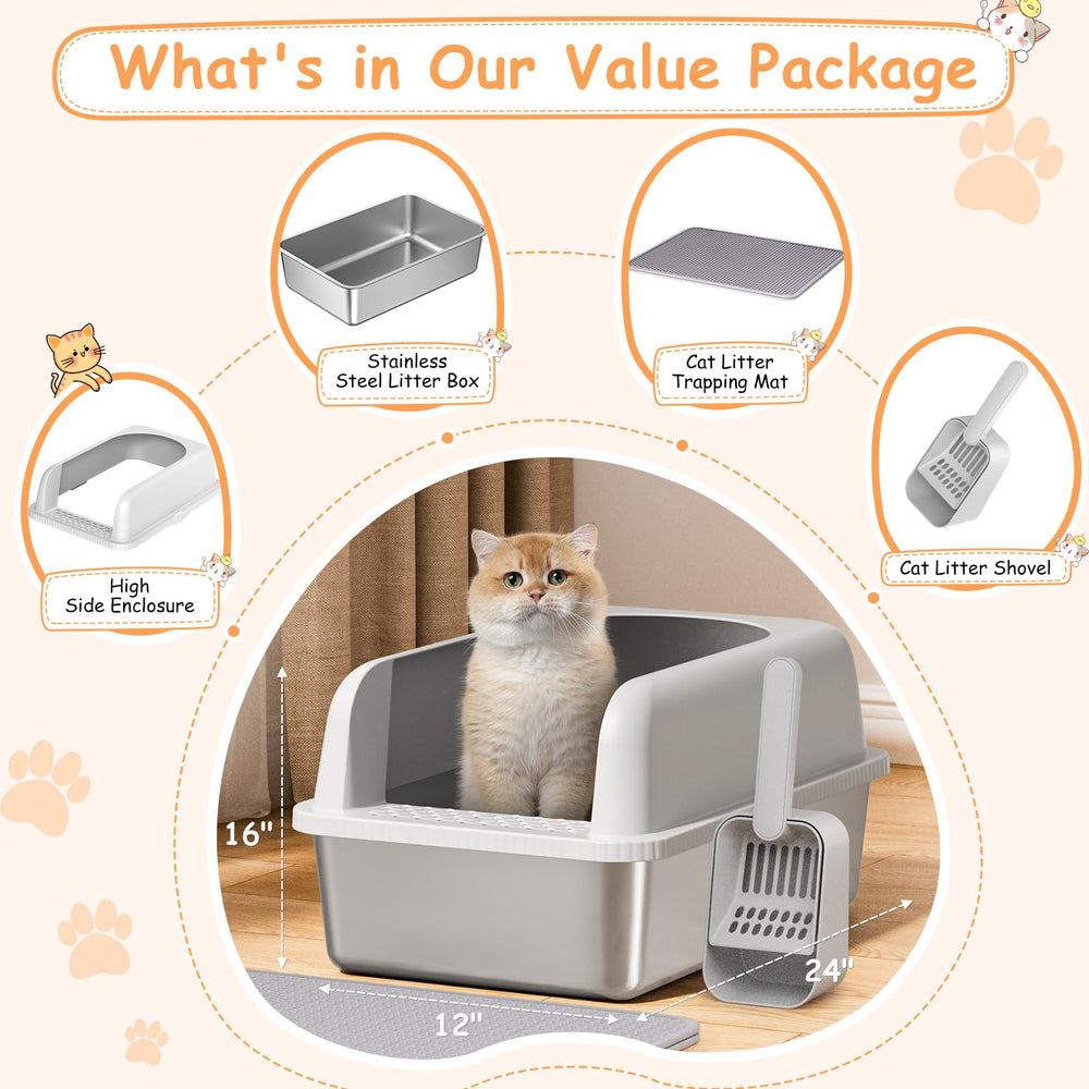 La caja de arena Refrze extra grande con tapa es ideal para varias mascotas