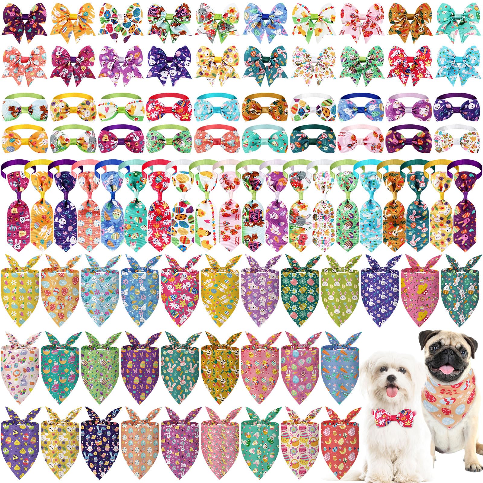 Reginary bandana Pascua para perro, triángulo festivo para paseos y fotos