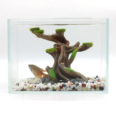 relaqcc decoracion de acuario arbol resina, ornamento versátil para terrario.