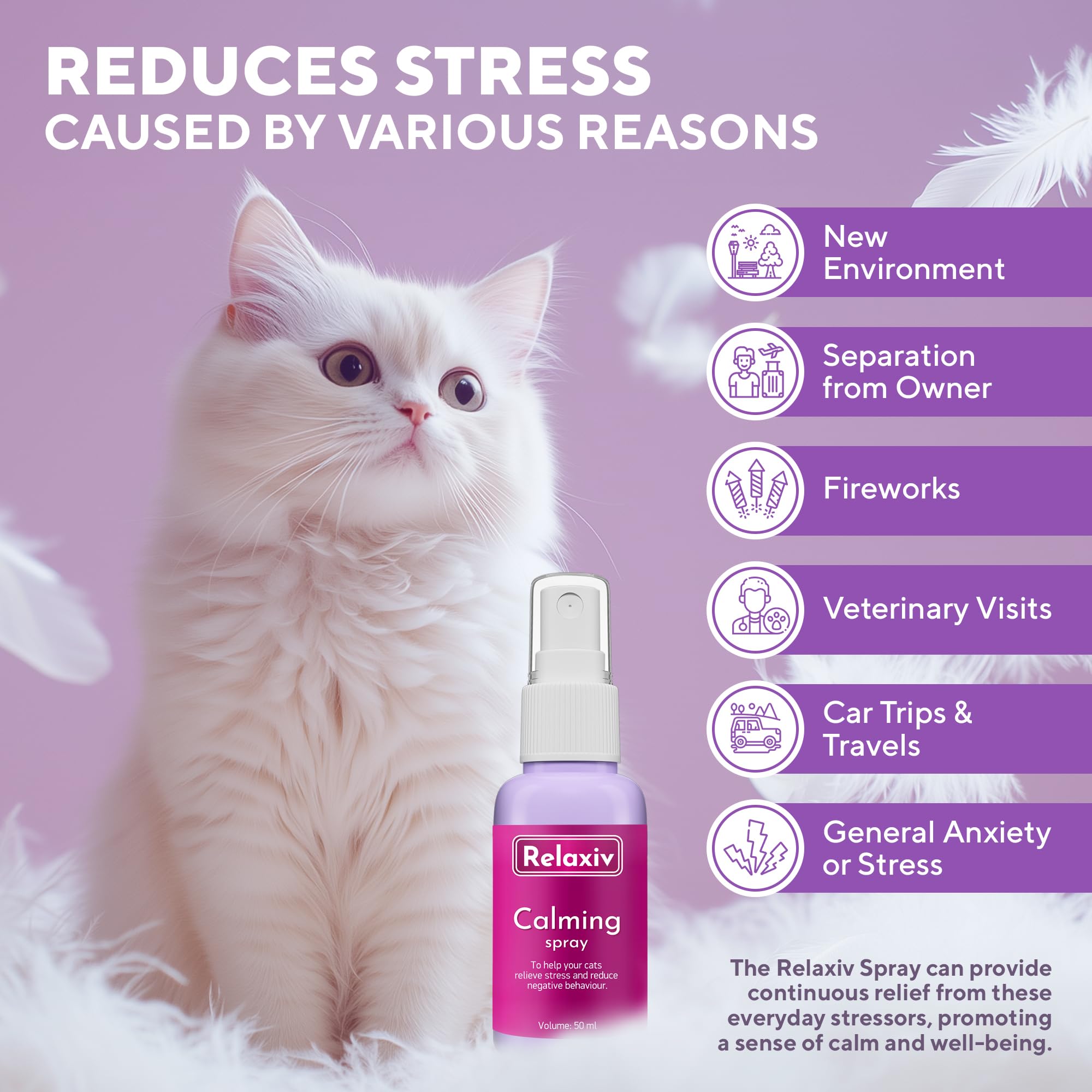 Relajivet feromona spray para gatos, ideal ante estrés y tormentas