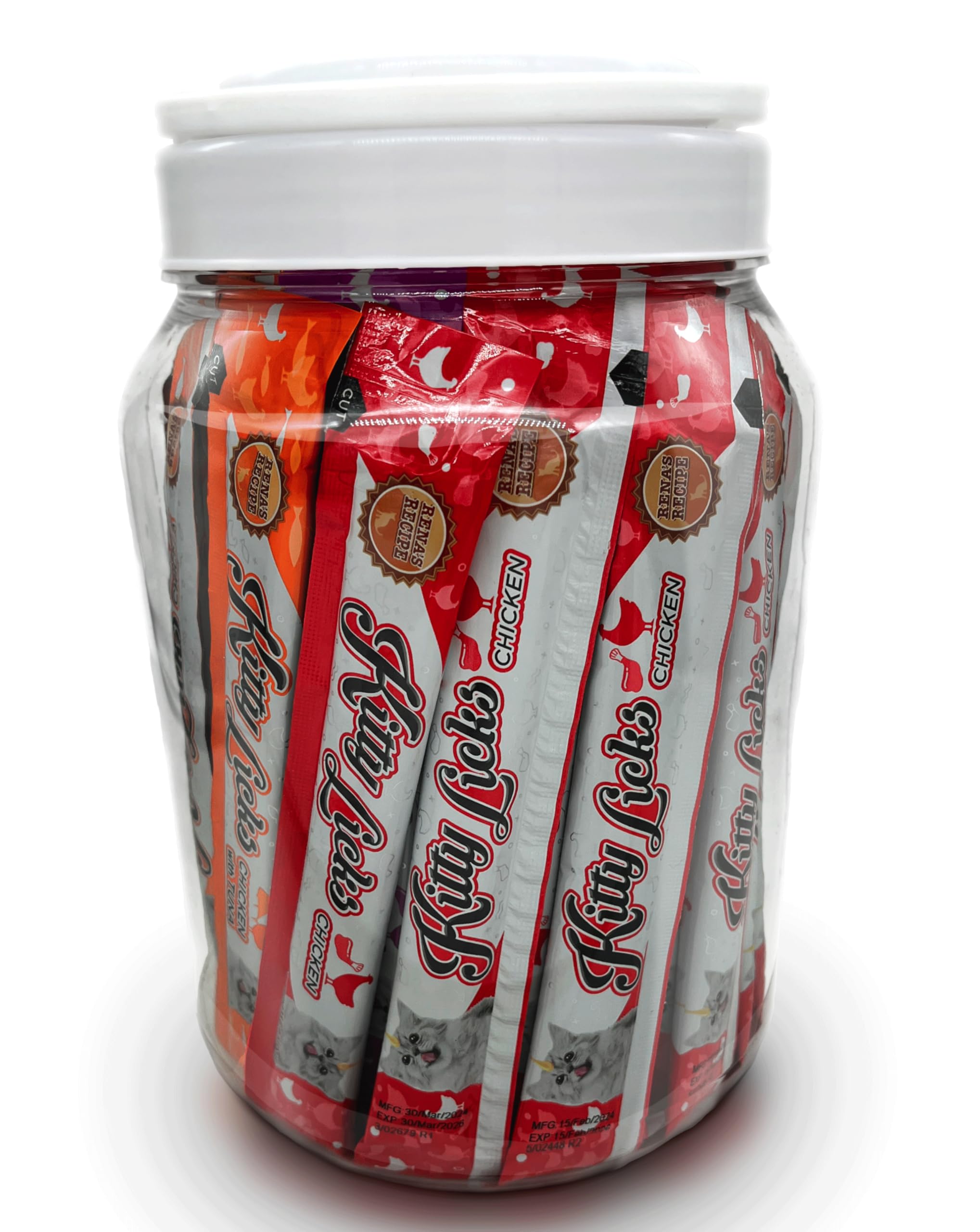 Kitty Licks de Rena's Recipe, tubo cremoso para premiar al gato en casa.