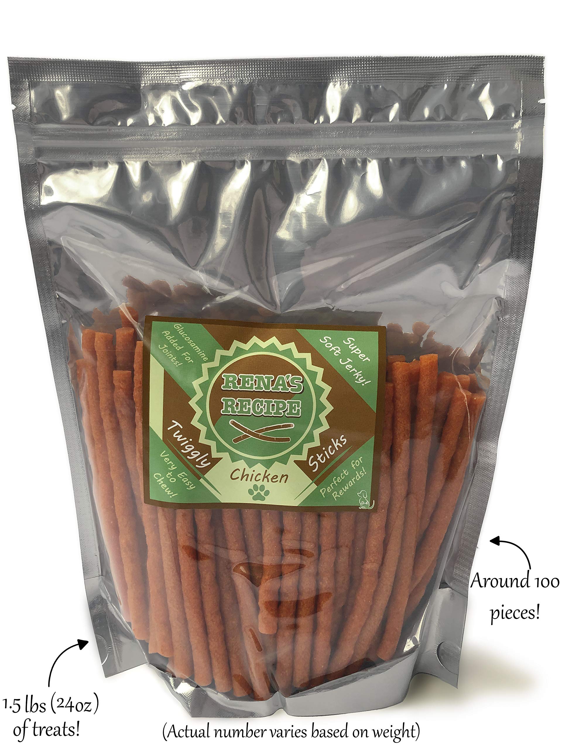 Rena's Recipe Twiggy Palitos sin cuero: snack suave para perros de todas las edades