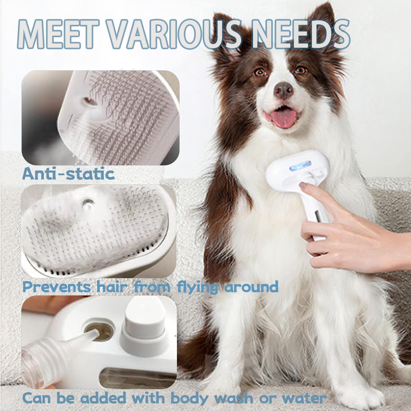 ReNu Dog Brush: vapor antiestático reduce la estática durante el cepillado