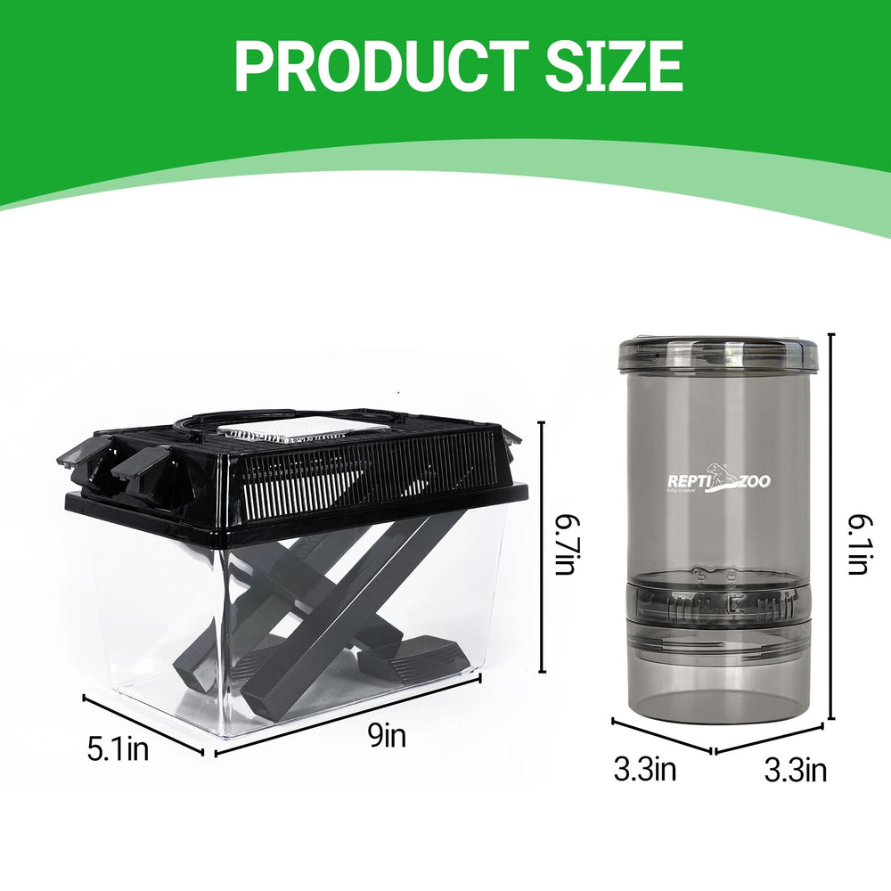 REPTI ZOO Cricket Powder Mixer tapa rotatoria para dosificar calcio con precisión