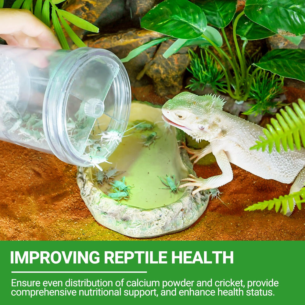 REPTI ZOO Dispensador de calcio para reptiles, balance nutricional al mezclar.