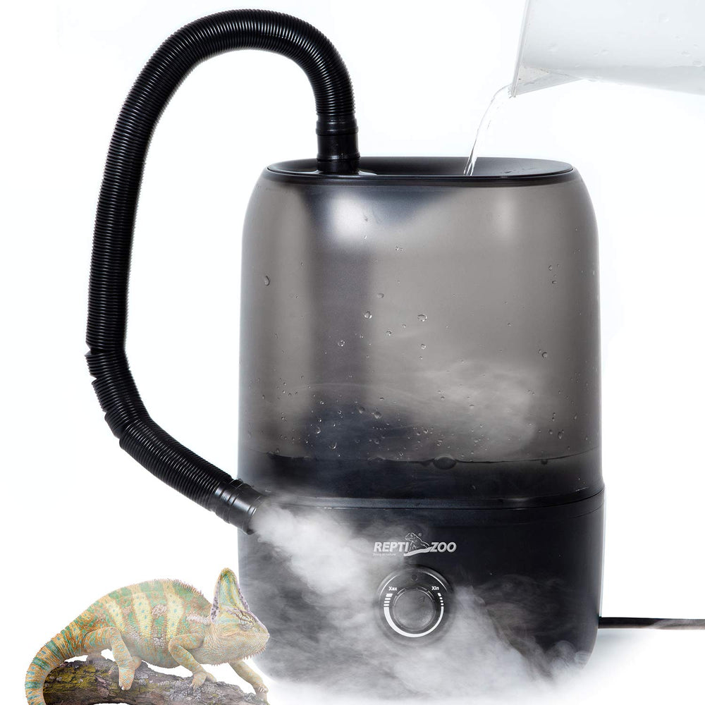 REPTI ZOO humidificador 4L vista interior, niebla constante para reptiles.