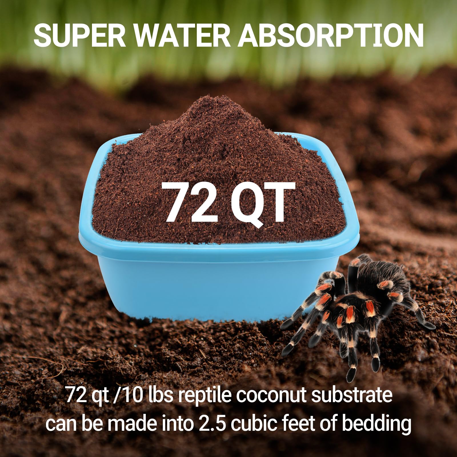 REPTI ZOO sustrato coco ranas, suelo higiénico y absorbente.