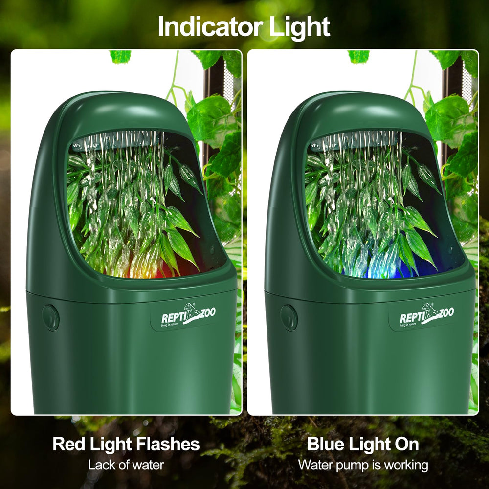 Bebedero con filtración dual REPTIZOO para agua limpia.