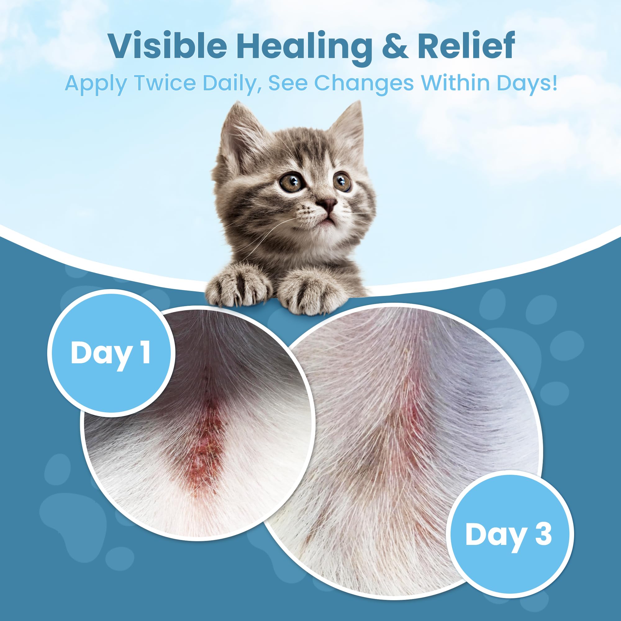ResQ Organics cuidado para dermatitis e irritaciones menores en la piel de gatos