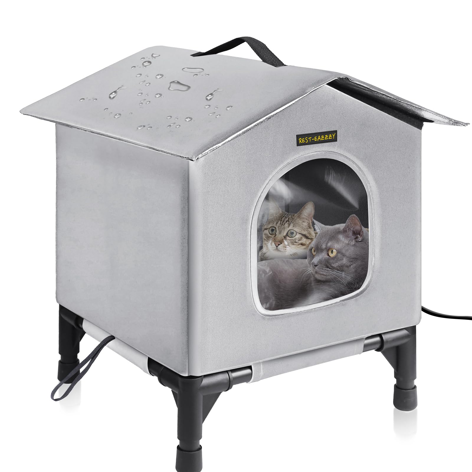 Rest-Eazzzy casa para gatos, refugio versátil para interior y exterior, calor cómodo para inviernos fríos.