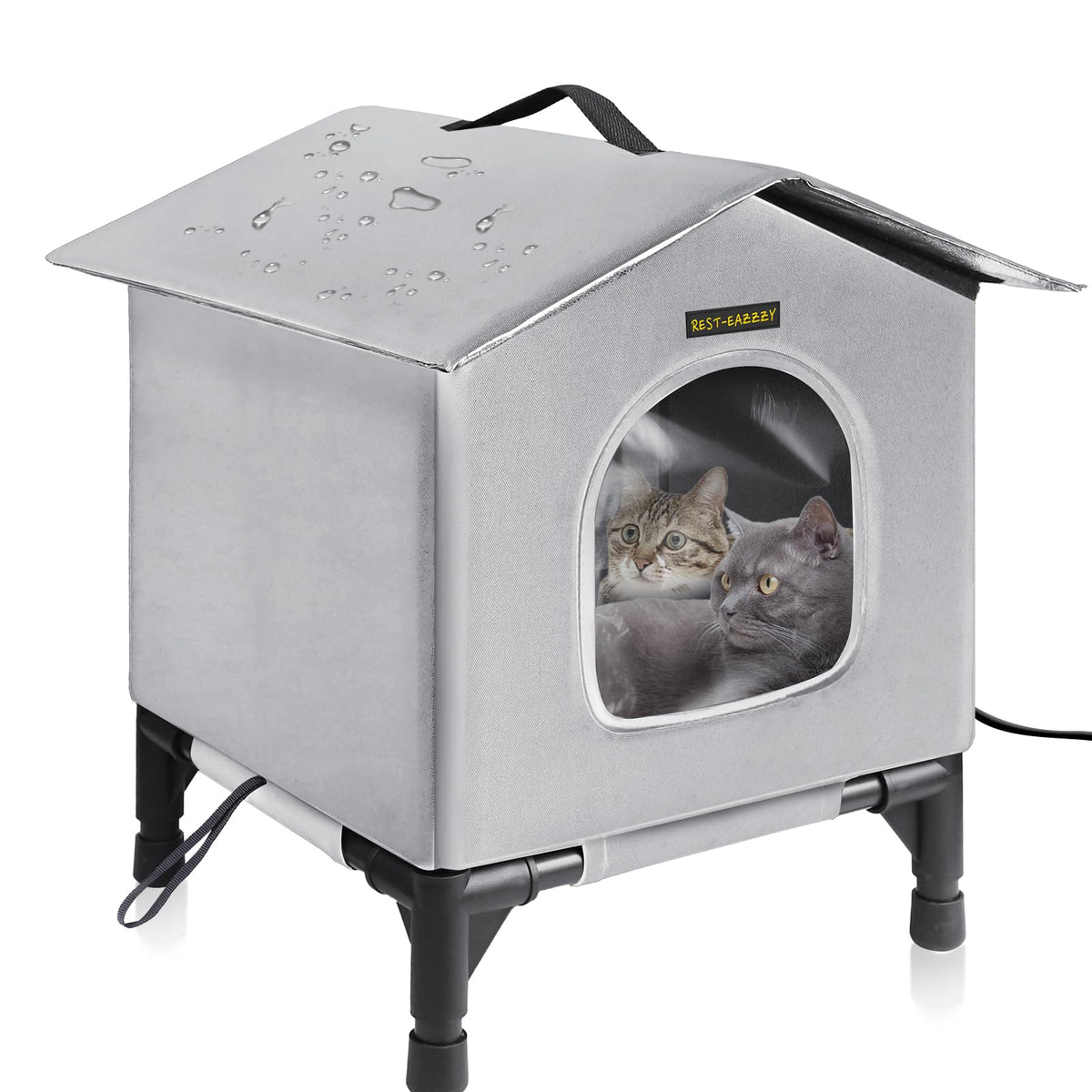 Rest-Eazzzy casa para gatos, refugio versátil para interior y exterior, calor cómodo para inviernos fríos.