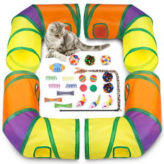 Túneles grandes de Retro Shaw para gatos, ideal para juego interior y exploración segura.