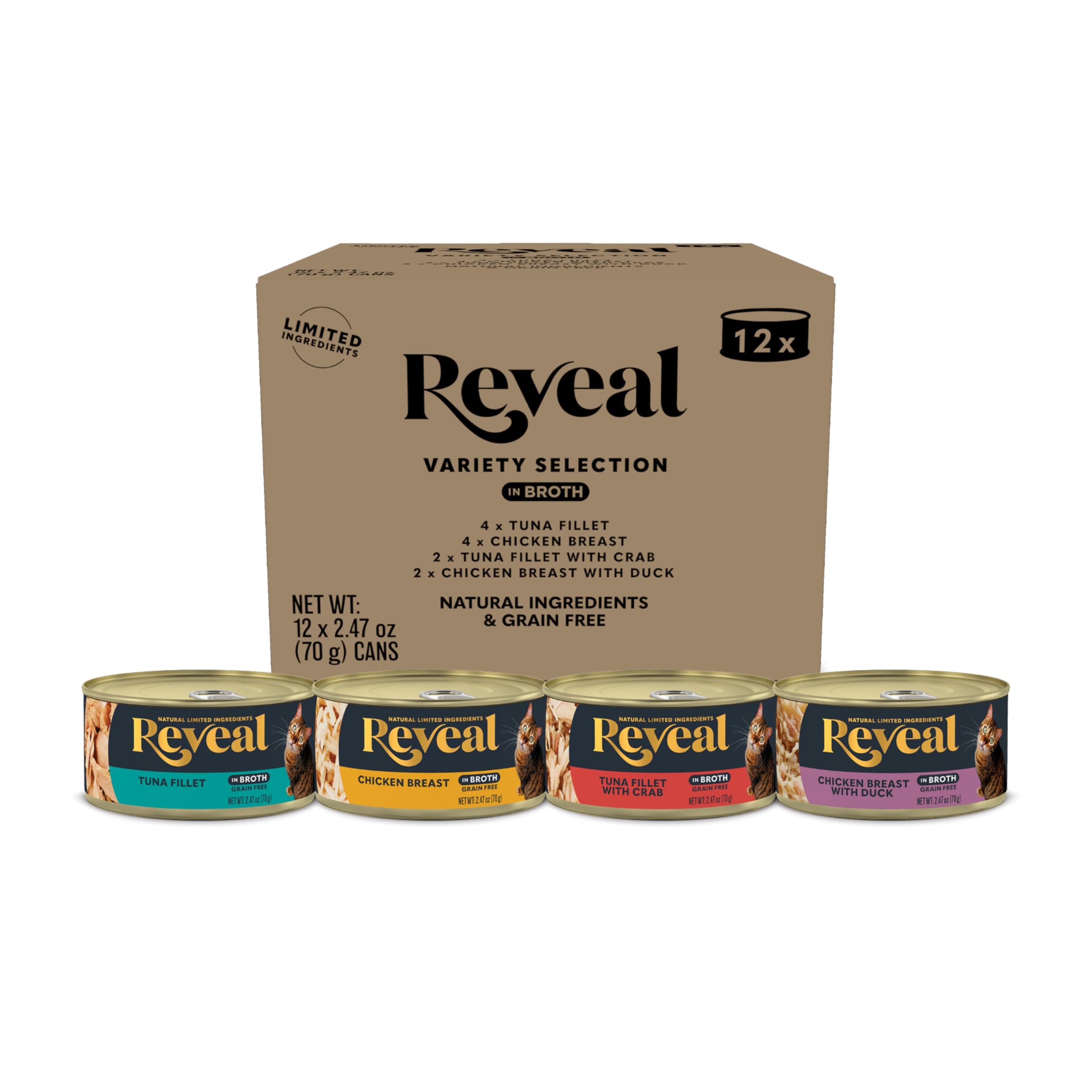 Reveal comida húmeda para gatos en lata de 70 g con 4 sabores