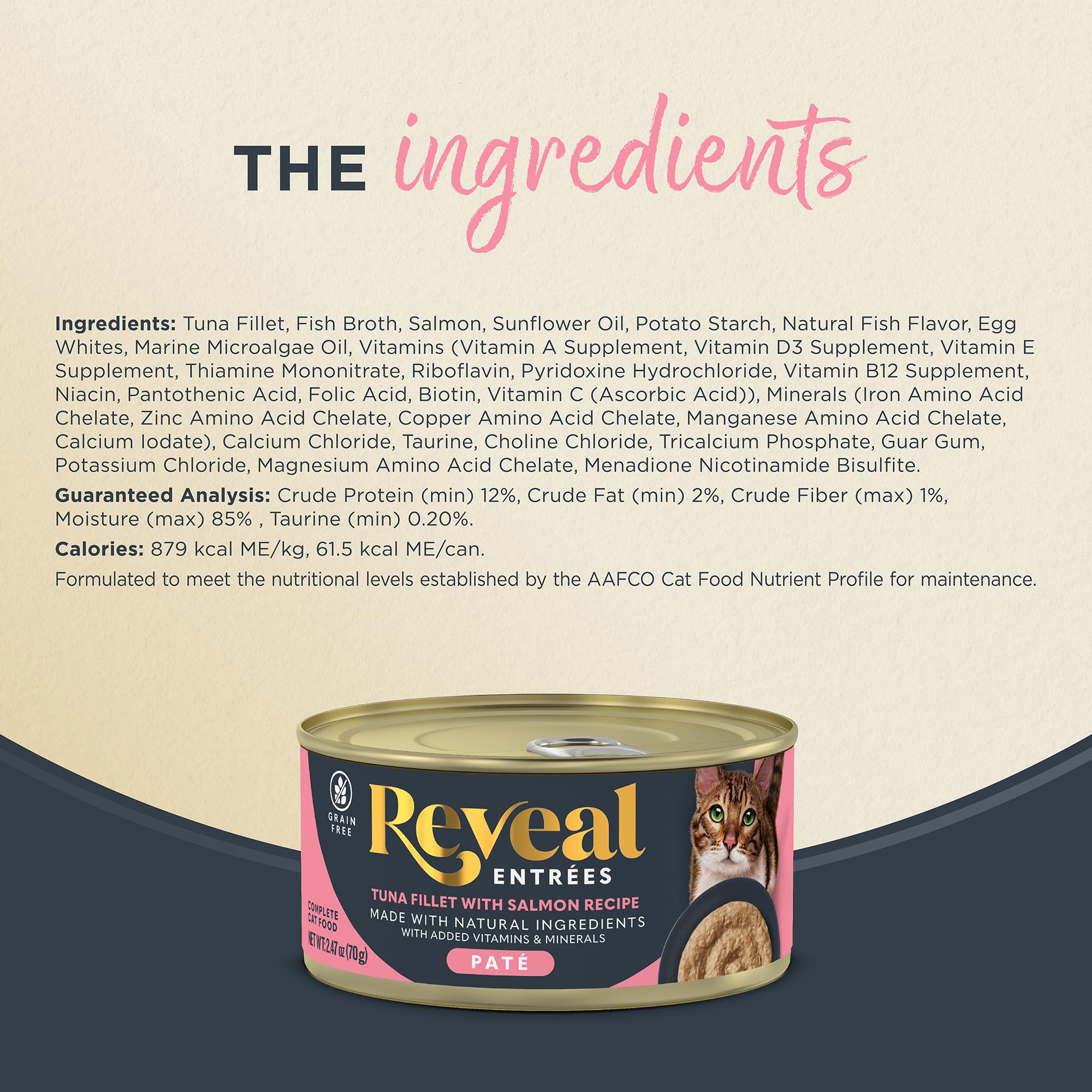 Reveal Entrées: paté cremoso sin colorantes artificiales para una comida equilibrada.