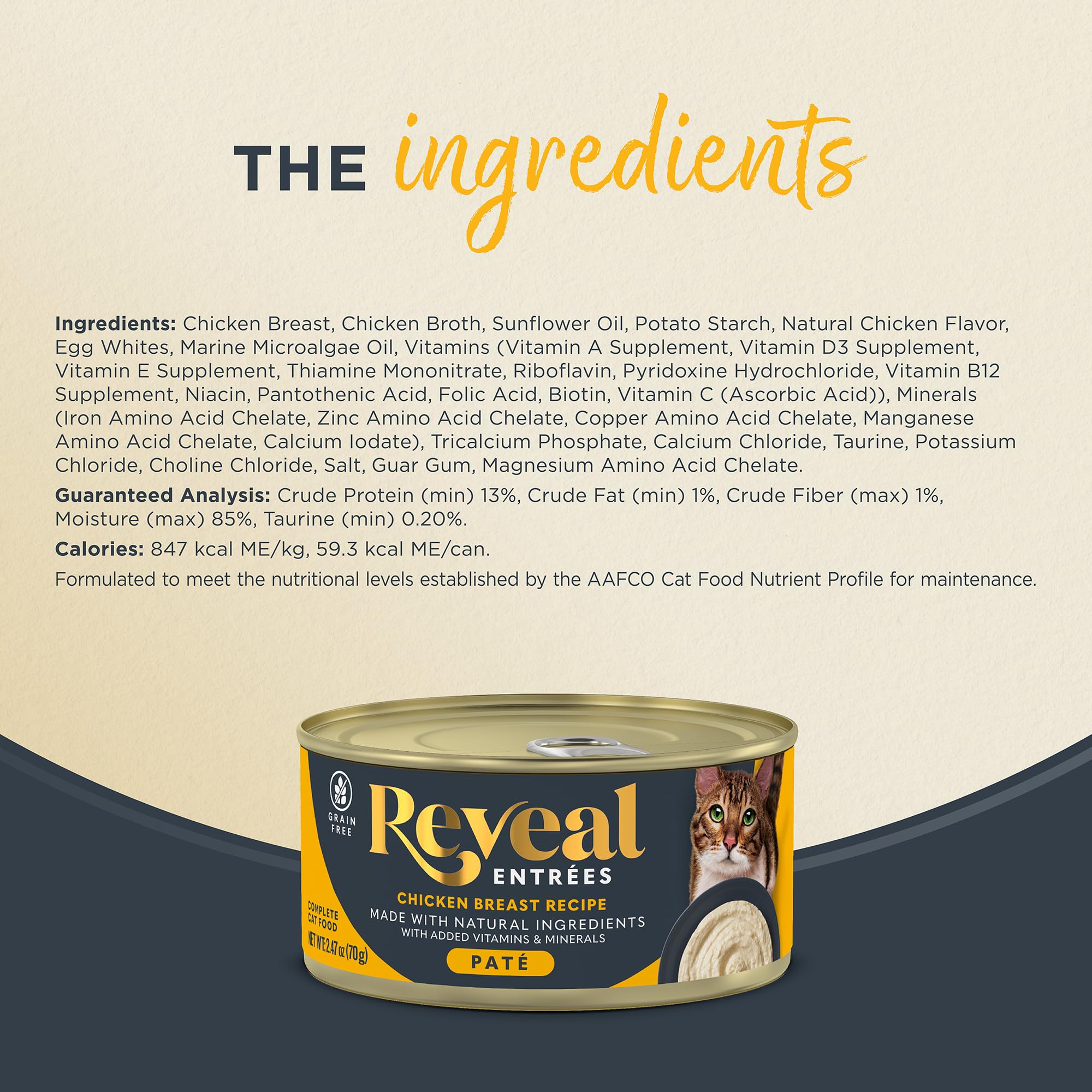 Reveal Entrées Sin carragenina, alternativa natural para la dieta felina