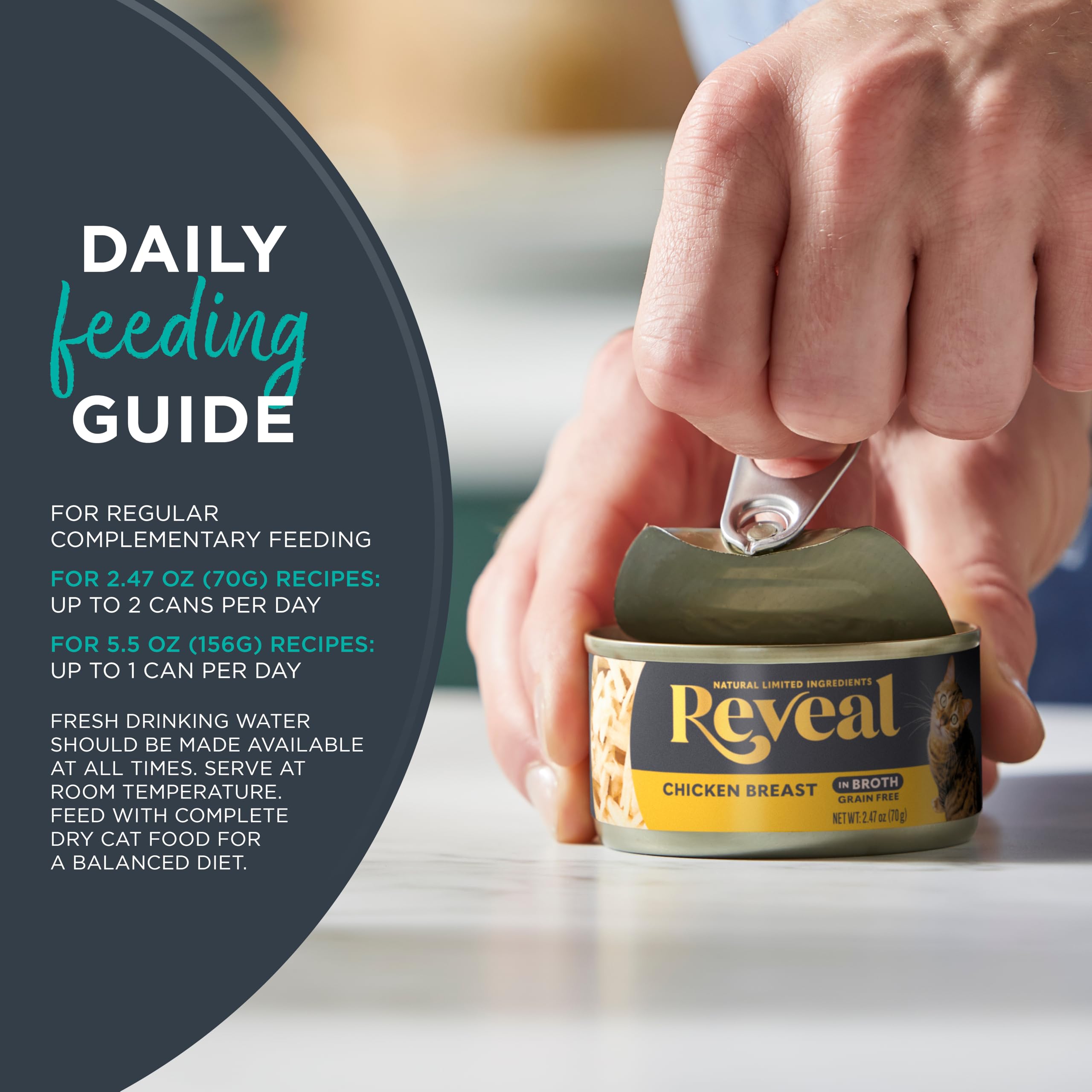 Reveal gato ingredientes limitados promueven una dieta simple y natural.