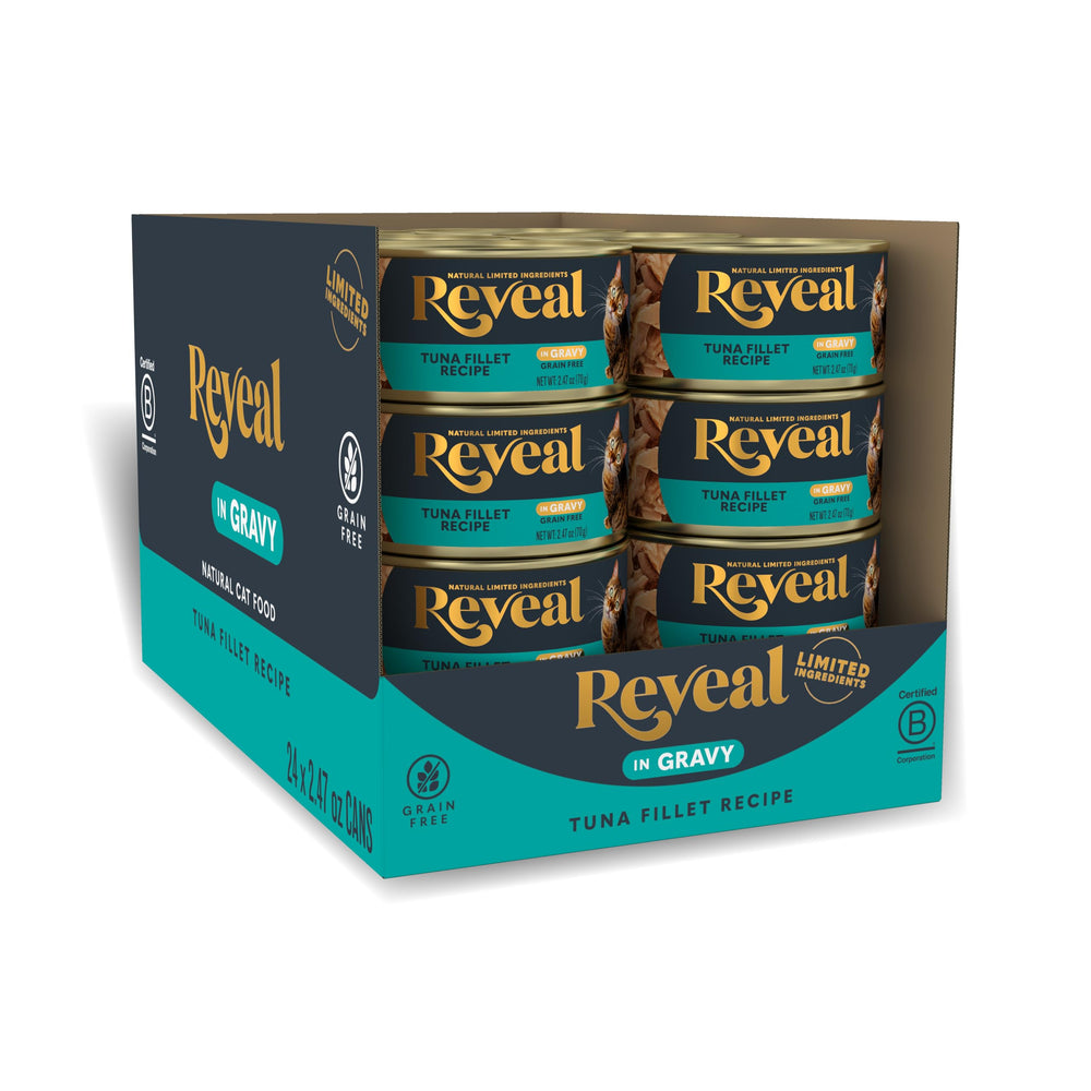 Reveal gato lata atun en salsa, sabor natural y alta proteina.