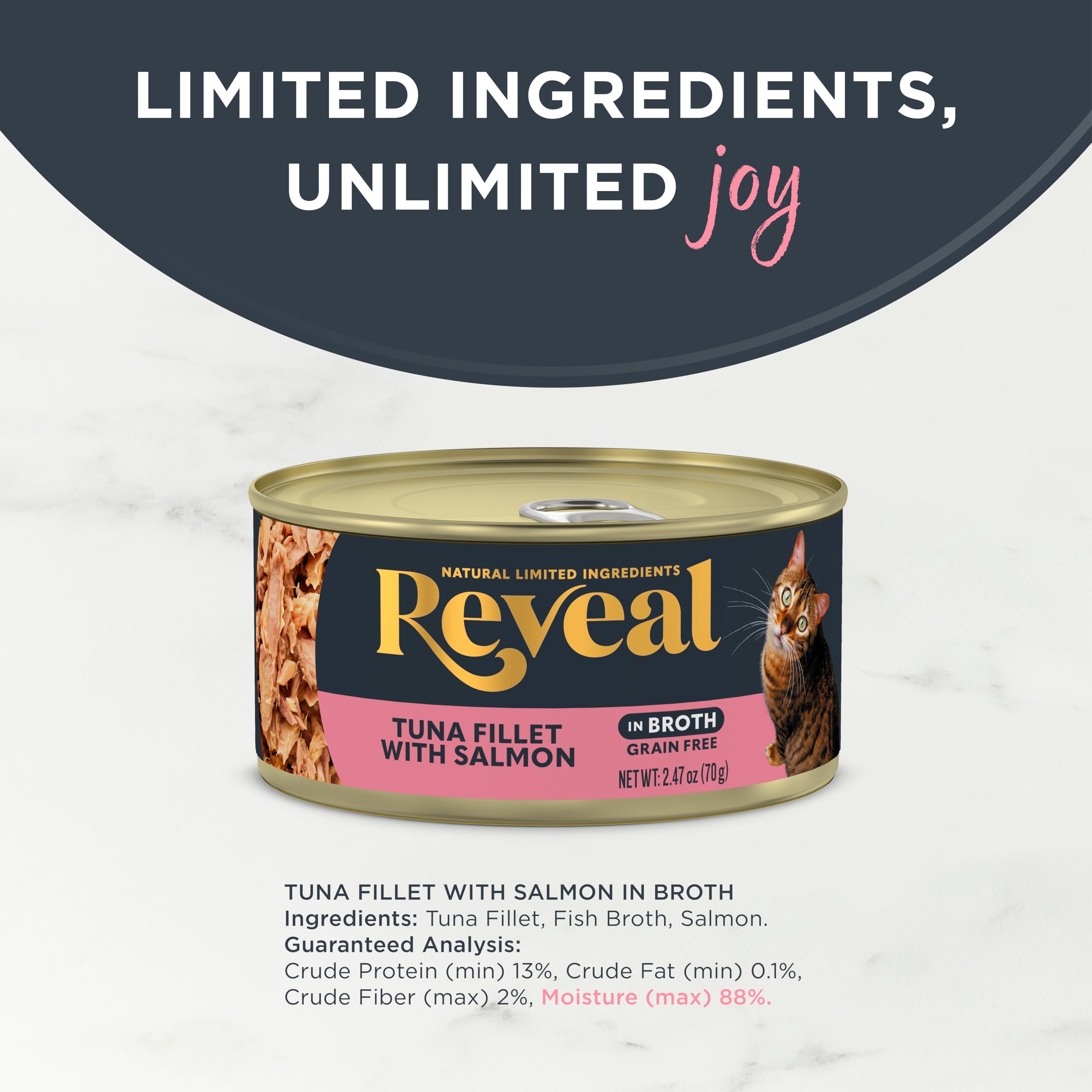 Reveal gato proteína-real en filete de atún-salmón para comida sabrosa.