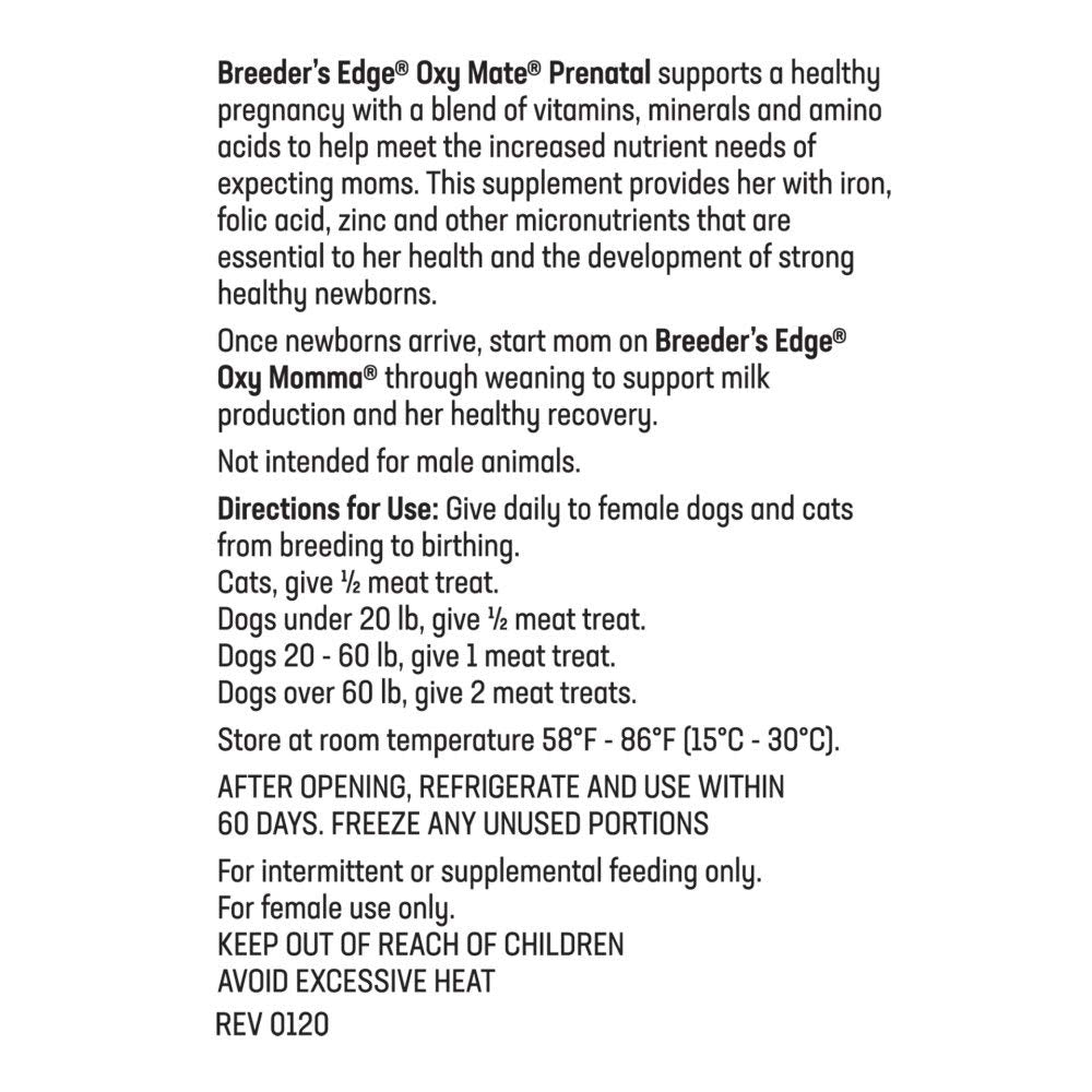 Breeder's Edge Oxy Mate de Revival, uso prolongado durante embarazo y lactancia