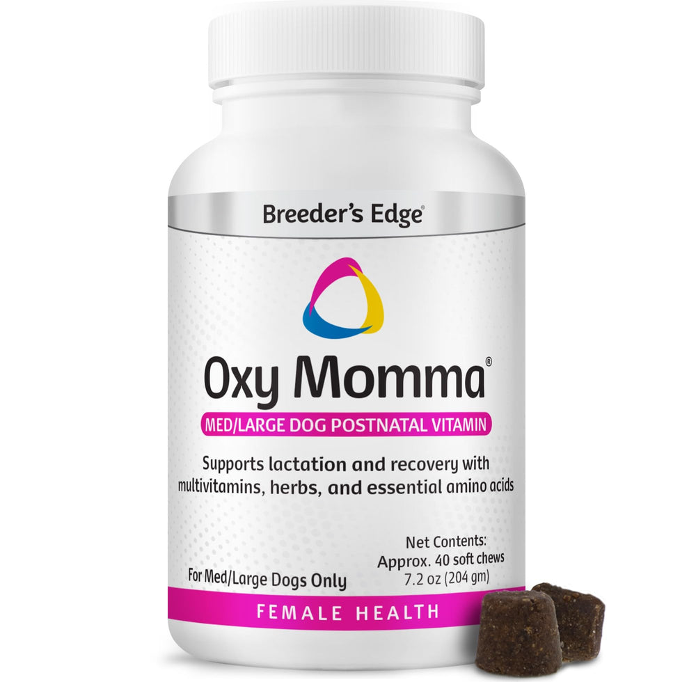 Breeder's Edge Oxy Momma, empaque de 40 gomitas suaves para lactancia.