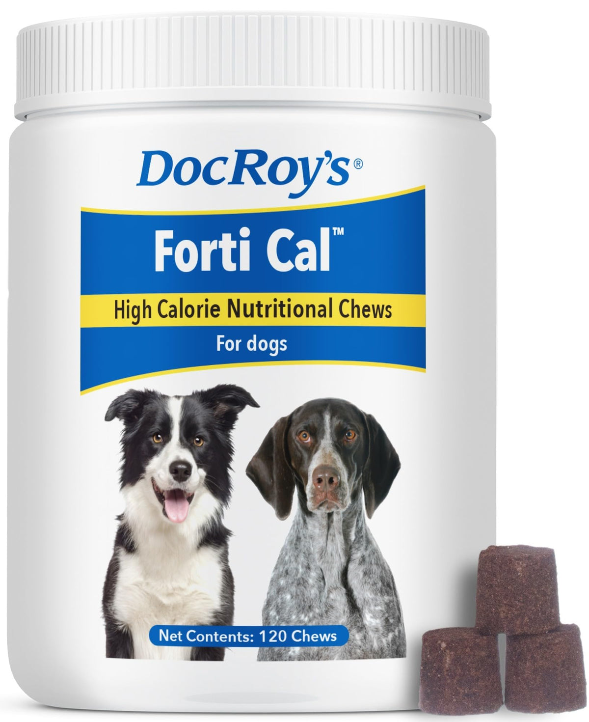 Forti Cal Soft Chews de Revival en envase práctico para uso diario.