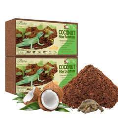 Riare: bloques de coco sustrato natural, retienen humedad y promueven comodidad para reptiles.