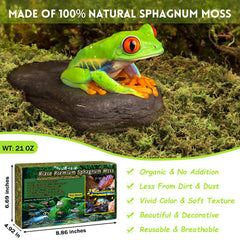 Musgo sphagnum para aumentar humedad en el ambiente del terrario.