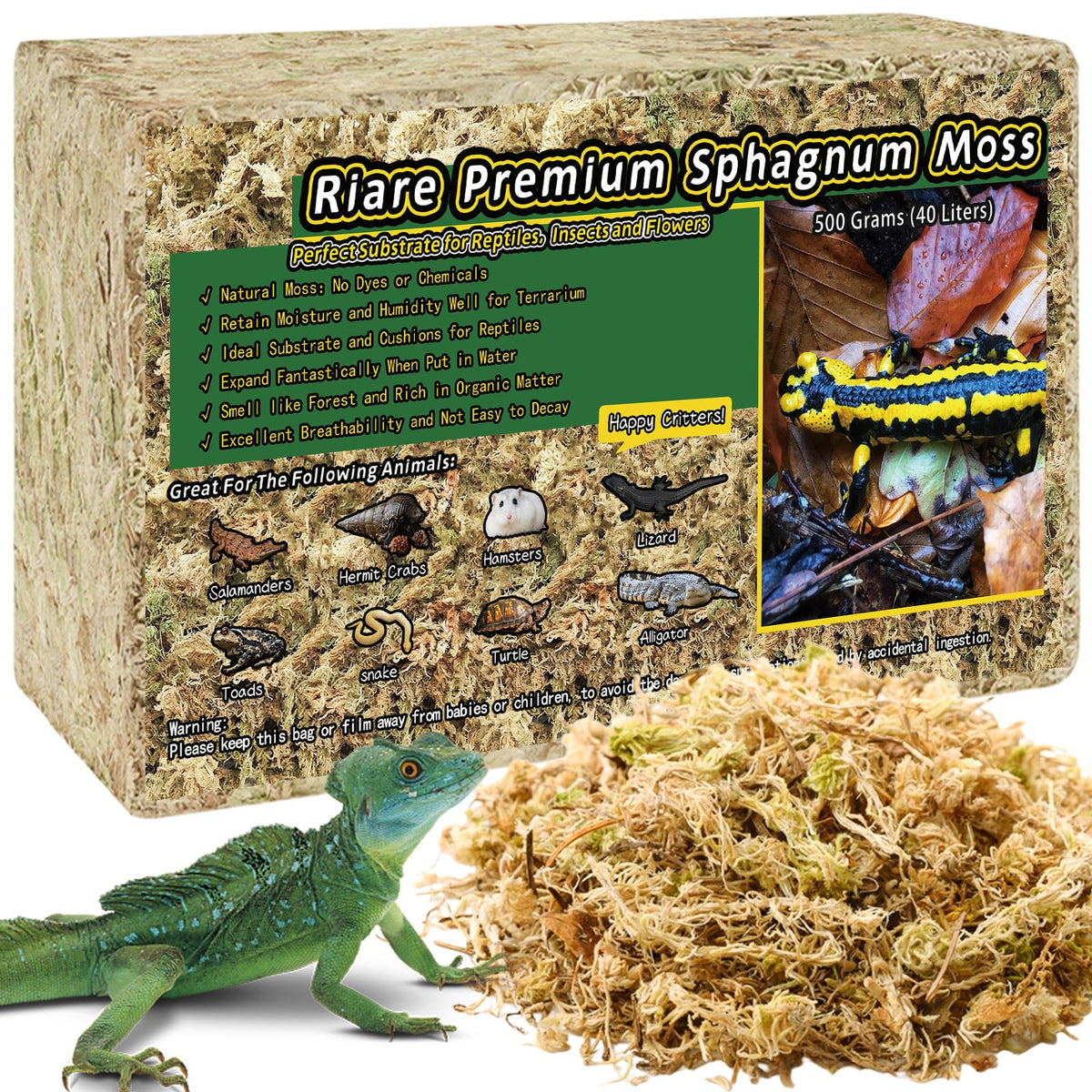 Riare musgo sphagnum premium, terrario seco, ideal como sustrato estable.