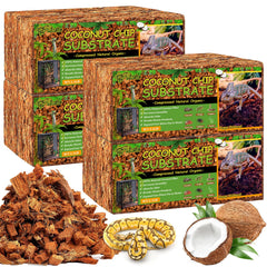 Riare sustrato coco chip compactado para reptiles, refugio natural y cómodo