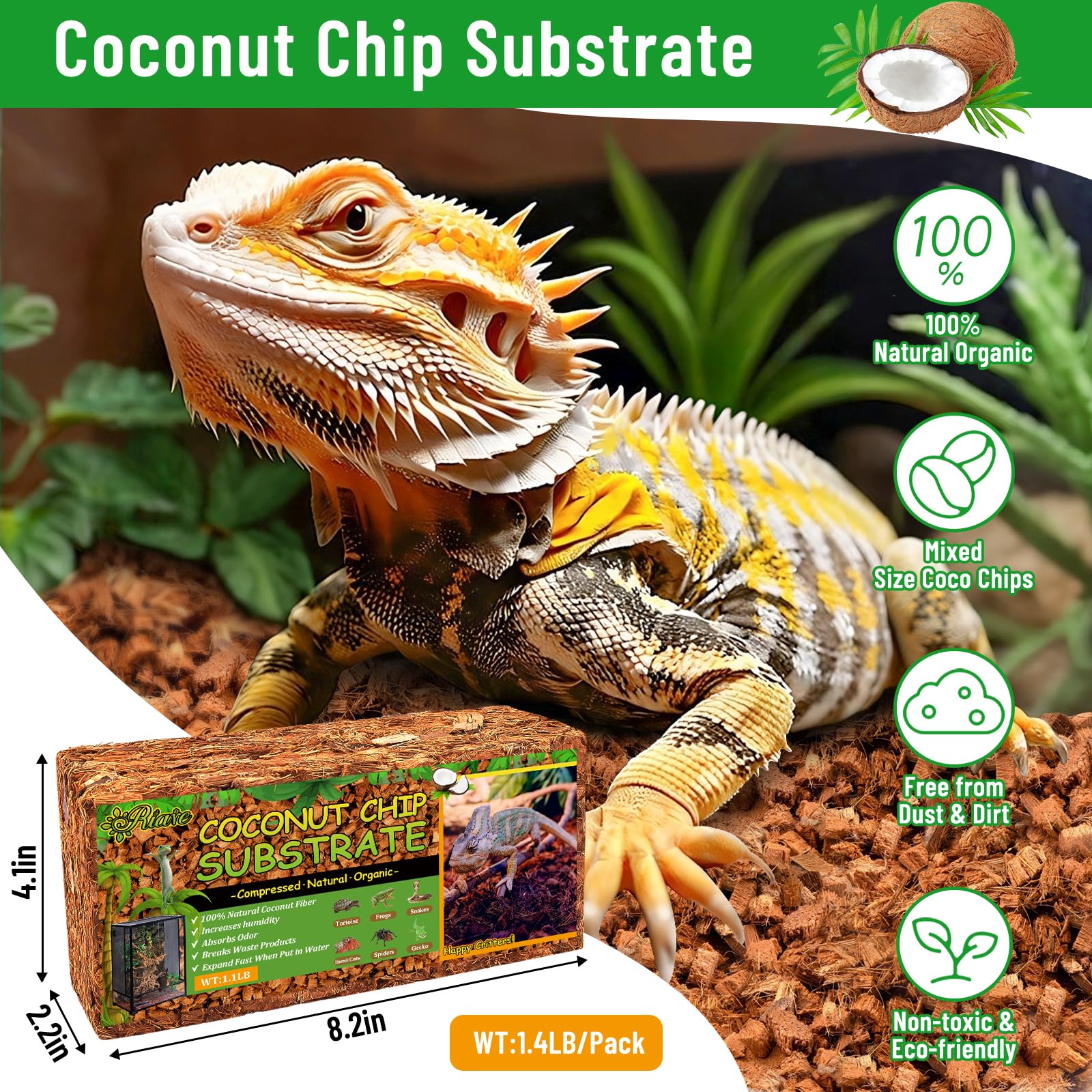 Riare sustrato coco chip se expande con agua para facilitar uso
