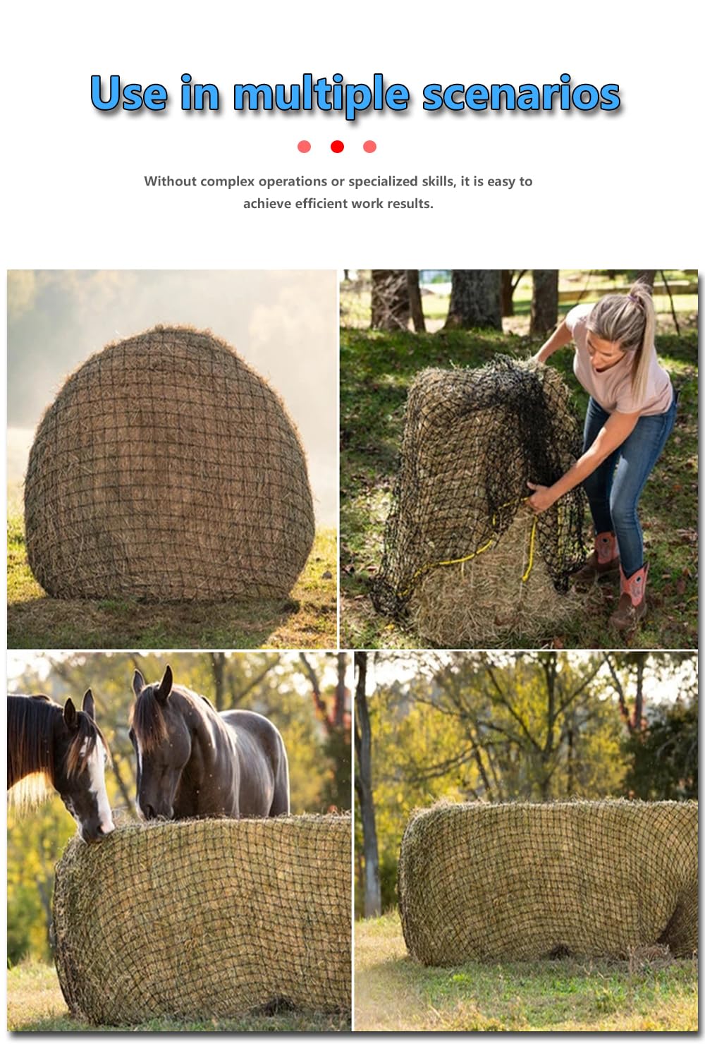 Ribowri red de heno, adecuada para caballos, reses, cabras y ovejas.