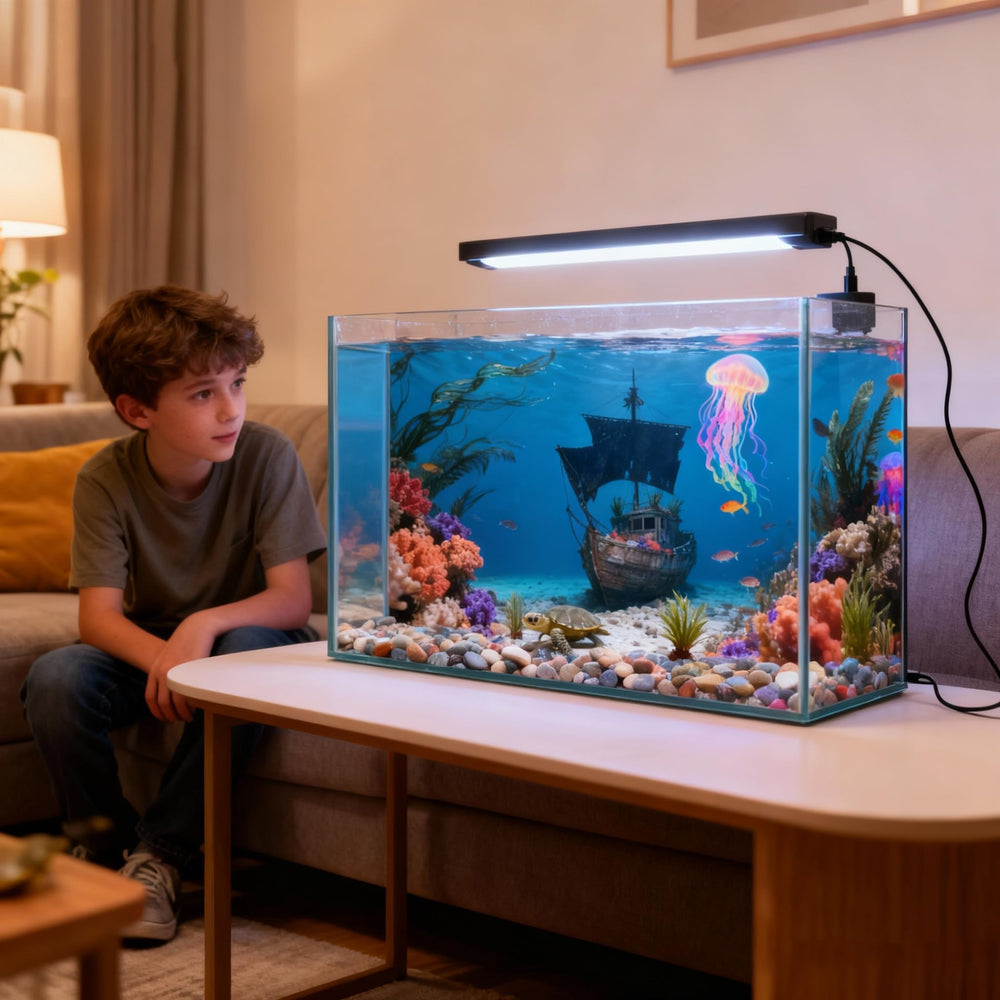 Ricomboo fondo de acuario efecto profundidad para sensación ampliada.