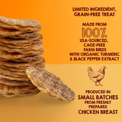 Riley's Waffles Jerky deshidratado de pollo, fuente alta de proteína para recompensas.