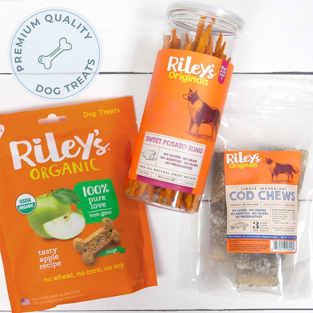 Riley's Pill Wrap dog-friendly feeding scene shows a happy pet.