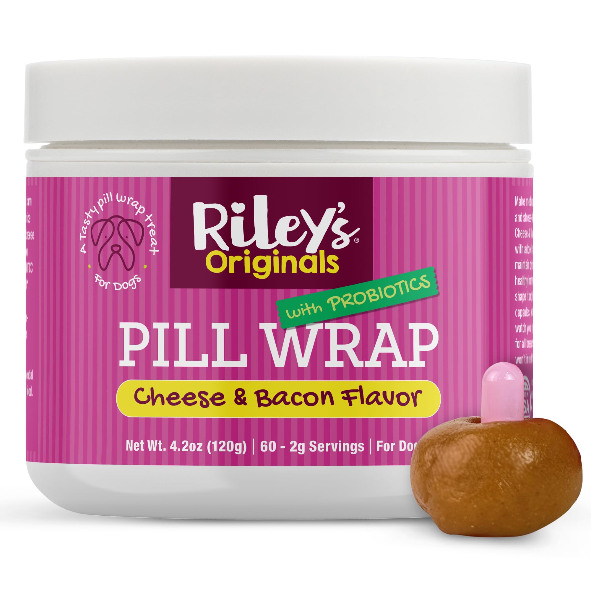 Riley's envoltorio para pastillas, empaque visible para disfrazar medicamentos