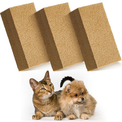 RimCereal esponja para pelo de mascotas, conjunto de 3 en caqui para limpieza rápida.