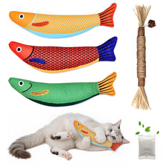 Rishoesu Saury Fish: Juguete catnip para estimular juego activo